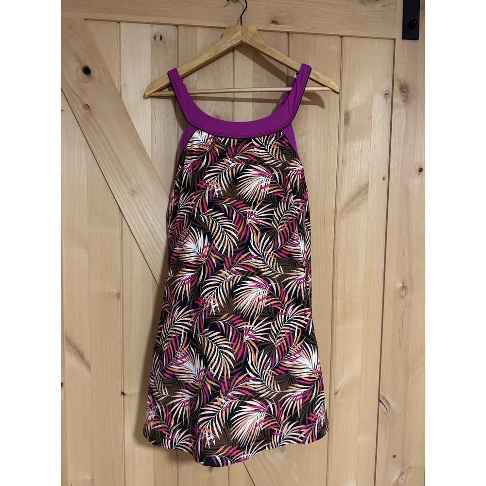 Land's End | NWT Tropical Print High Neck Swim Dress | Size 14W